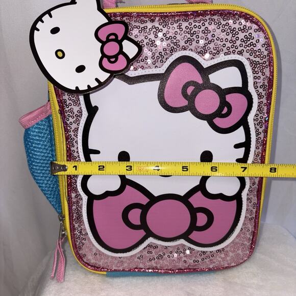 Hello Kitty Insulated Lunch Bag Softshell Sparkle Zip Around 10x8 Inch NWT - Picture 9 of 10